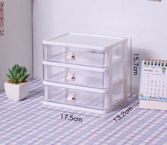 Transparent Desktop Drawers Plastic Cosmetics Crystal Makeup Organizer Storage Box