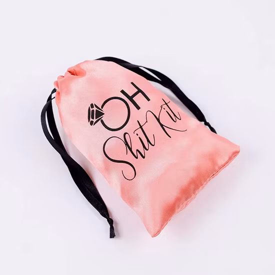 Atacado colorido Bolsa de presente de cetim da China Saco de embalagem de joias com cordão para publicidade com logotipo Lona lavável Saco com cordão de algodão