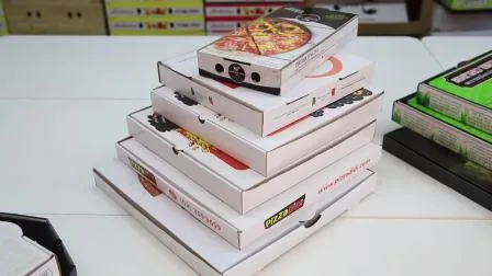 Tamanhos personalizados 12 14 18 polegadas Entrega Embalagem de alimentos Caixas de pizza de papel ondulado para pizza